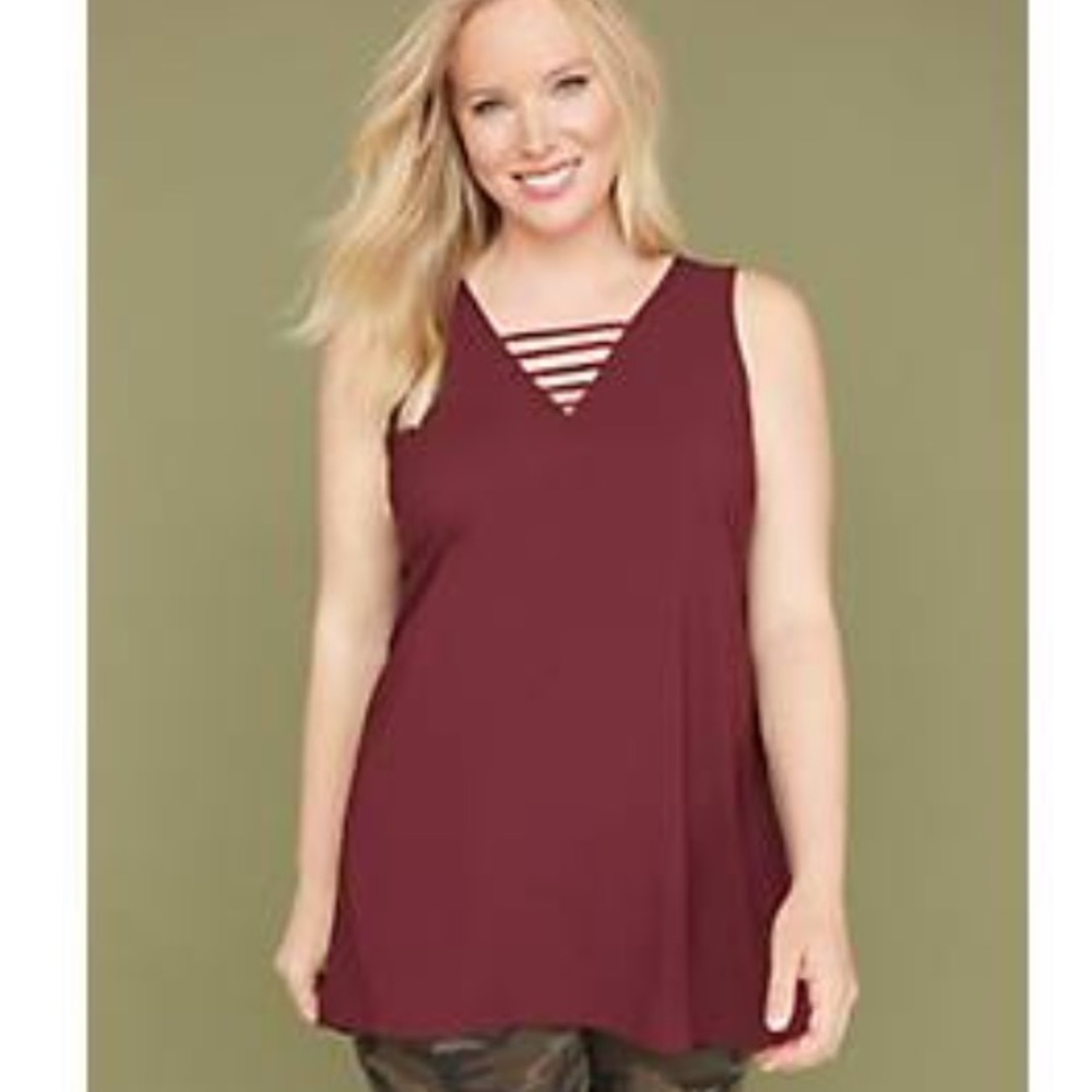 NWT Lane Bryant Sharkbite-Hem Shell